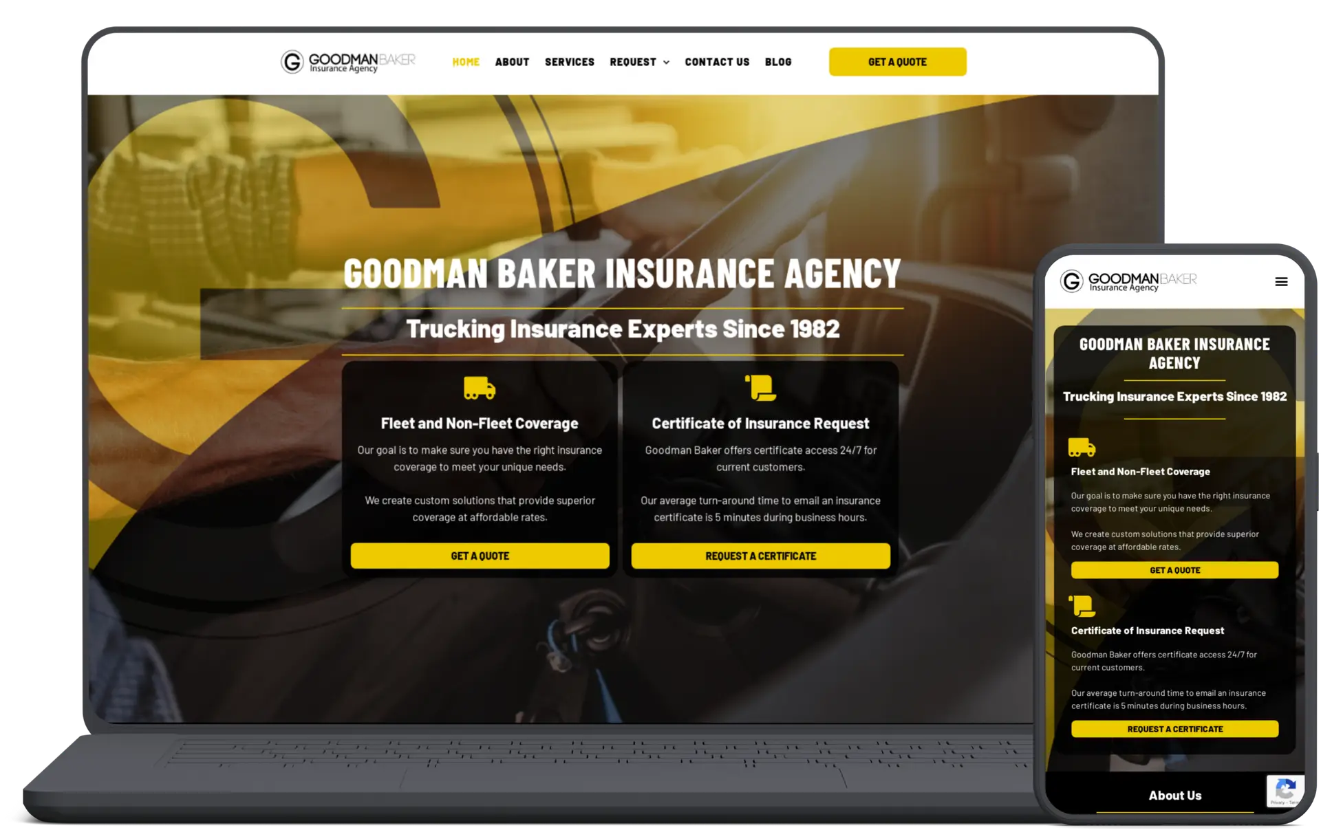 Mockup of Gooman Baker's website - Designed by Digon Design