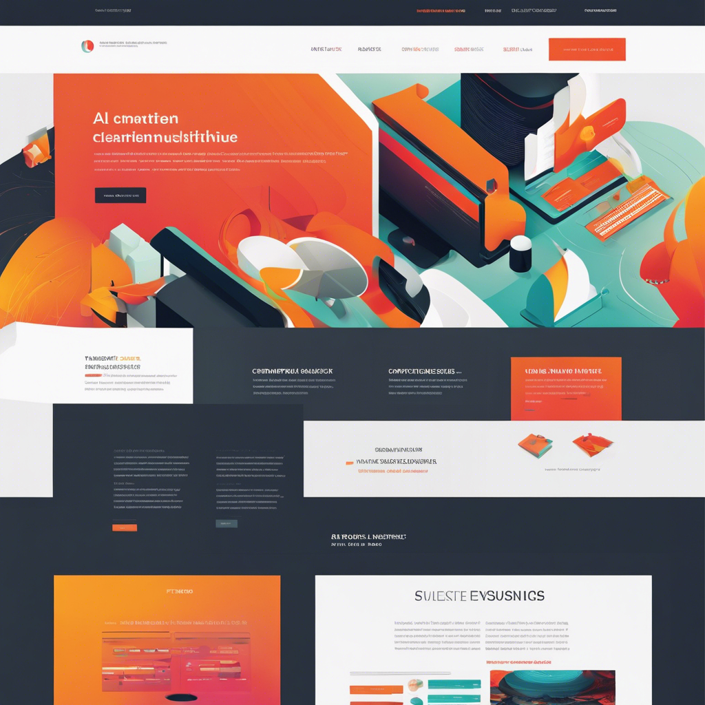 An image showcasing a sleek, minimalist website with vibrant, complementary color schemes