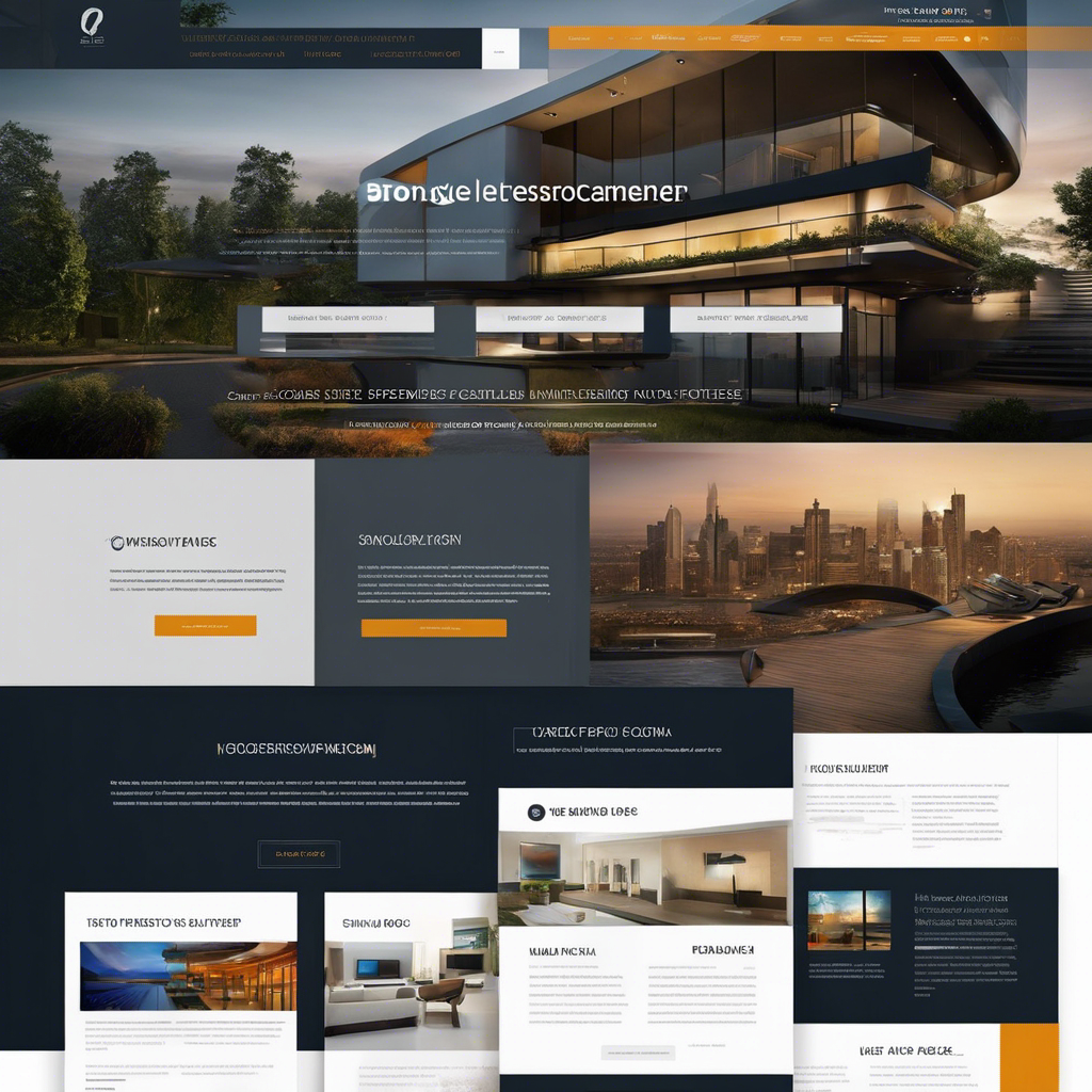 An image showcasing a sleek, modern website design with five pages, featuring a homepage, about us, services, portfolio, and contact page, reflecting the expertise and professionalism of an agency in 2024