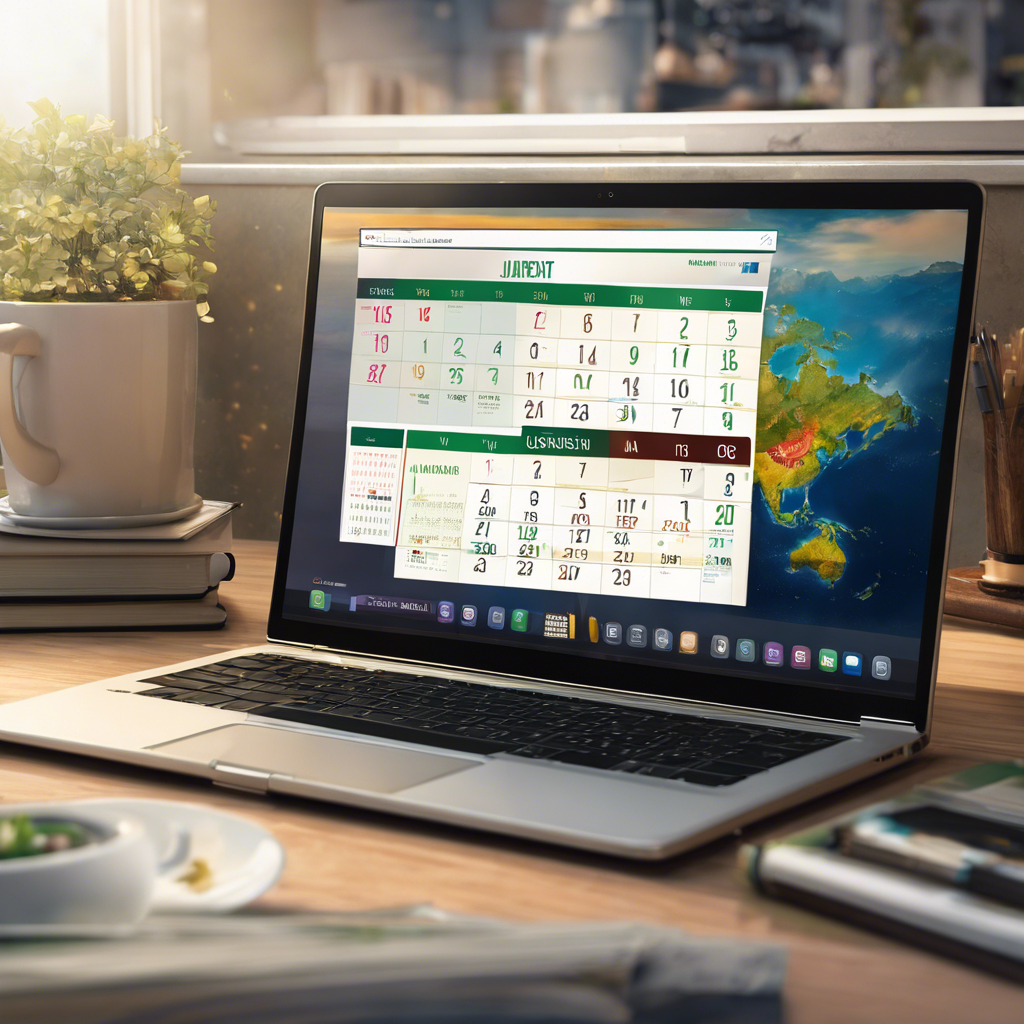 An image featuring a modern laptop surrounded by a calendar, symbolizing website updates
