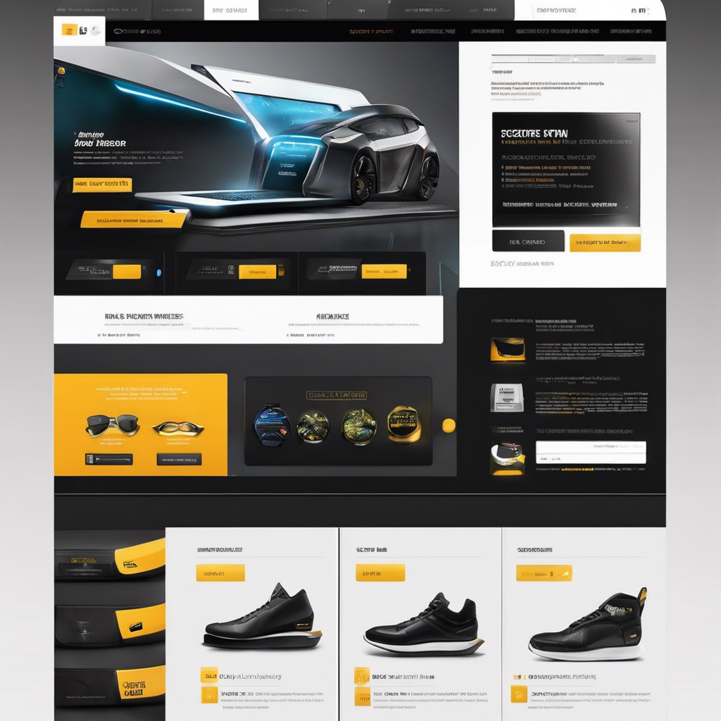 An image showcasing a sleek, futuristic e-commerce website design with an intuitive user interface