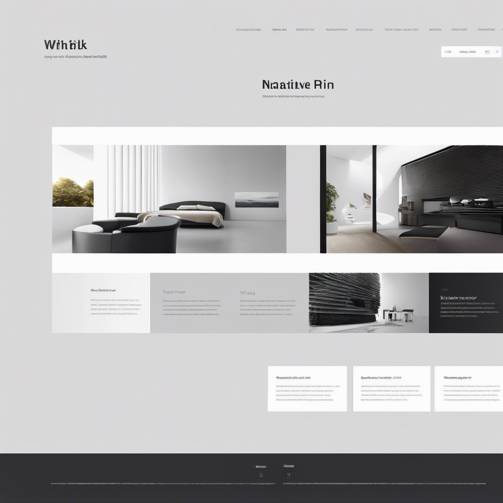An image featuring a sleek and minimalistic website layout with ample white space surrounding a central focal point