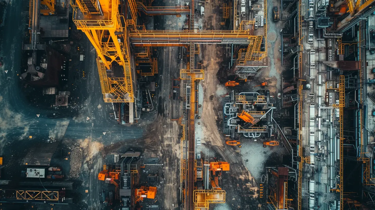 Image of a construction site taken by a drone
